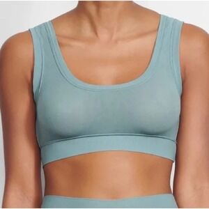 Skims Cotton Jersey Scoop Bralette Womens 2X Mineral Blue Stretch Loungewear